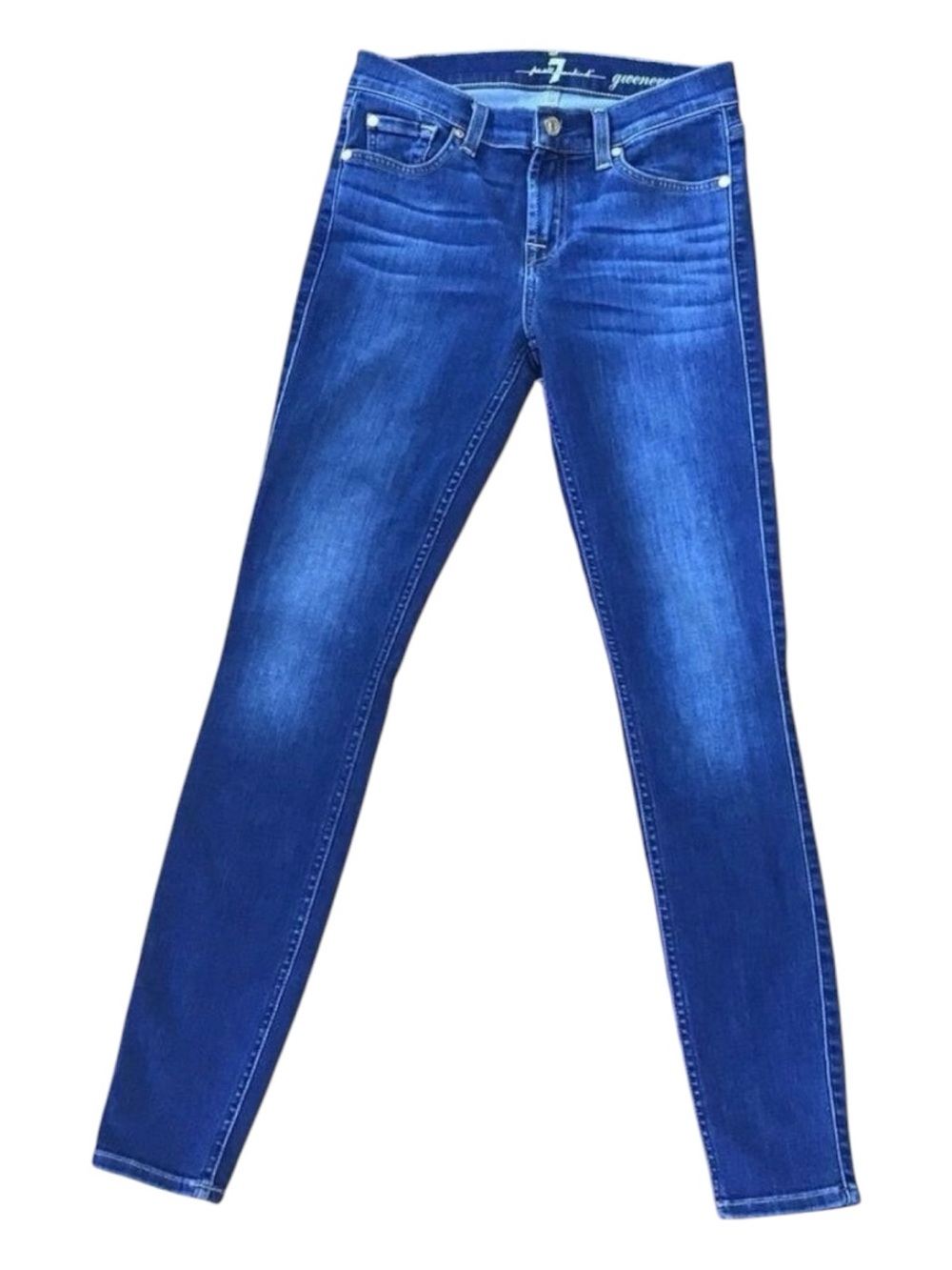 SEVEN for all mankind 7FAM Gwenevere high waisted skinny blue stretchy denim 25